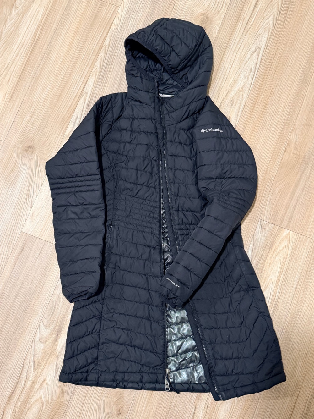 Columbia Black Quilted Hooded Puffer Coat